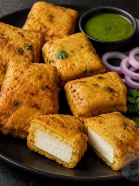 Paneer Pakora on a plate