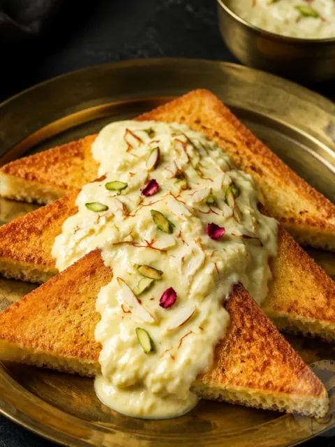 Shahi Tukda on a plate