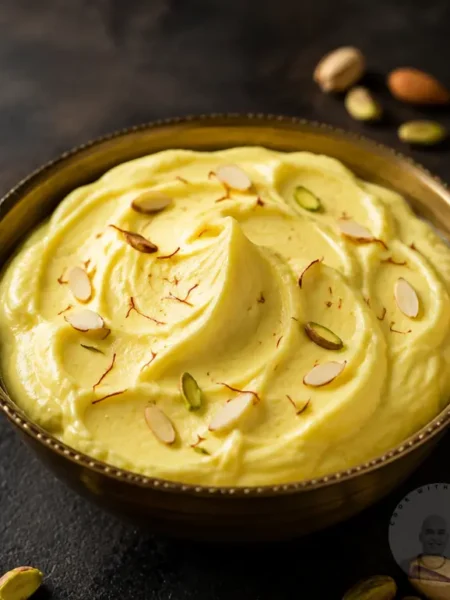 Image of shrikhand in a bowl.