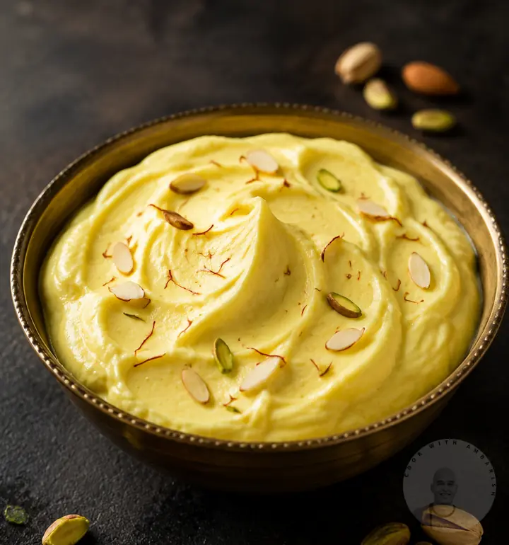 Image of shrikhand in a bowl.